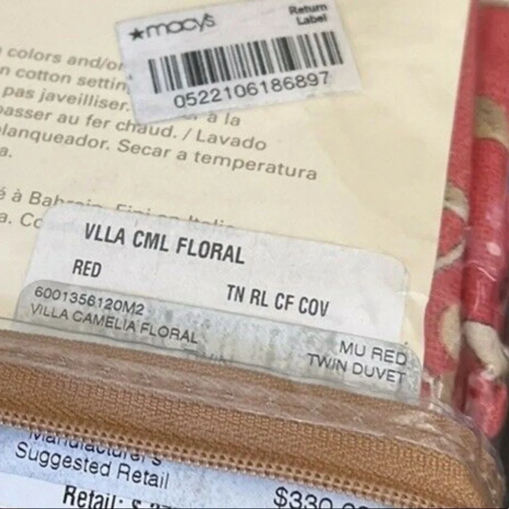 Twin Ralph Lauren Duvet Villa Camelia Floral